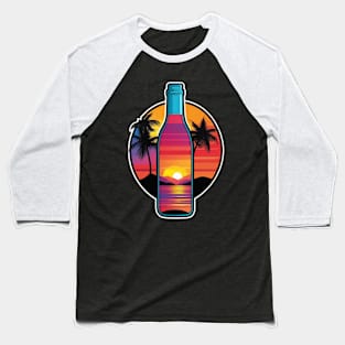 "Aflame in Glass: Sunset Echoes in Bottled Splendor" Baseball T-Shirt